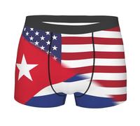 SEVEBJ Boxer pour homme avec drapeau américain et drapeau de Cuba avec taille élastique, Comme indiqué sur la photo, L