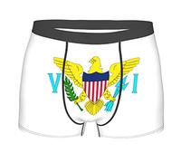 SEVEBJ Boxer pour homme avec drapeau colombien et drapeau américain - Sous-vêtements respirants et extensibles avec pochette pour homme et jeune, Drapeau des îles Vierges des États-Unis, XXL