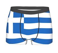 SEVEBJ Boxer pour homme avec drapeau du Cap-Vert - Respirant et extensible - Avec pochette - Pour homme et jeune, Drapeau de la Grèce, L