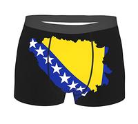 SEVEBJ Boxer pour homme avec drapeau du Salvador des États-Unis - Sous-vêtements respirants et extensibles avec pochette pour homme et jeune, Drapeau de la Bosnie, L