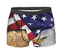 SEVEBJ Boxer respirant pour homme Motif drapeau du Brésil Sous-vêtements doux et confortables, Drapeau américain aigle 24, S