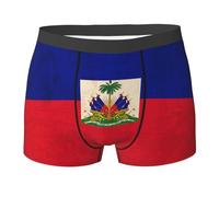 SEVEBJ Caleçon boxeur pour homme avec drapeau haïtien - Slip élastique respirant, bleu, M