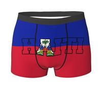 SEVEBJ Caleçon boxeur pour homme avec drapeau haïtien - Slip élastique respirant, Rouge, M