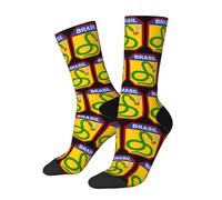 SEVEBJ Chaussettes avec insigne des forces expéditionnaires brésiliennes (serpent fumant) pour homme et femme - Chaussettes athlétiques 3 - Noir, 2 Noir-2, Taille unique
