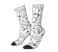 SEVEBJ The Major Of Tarot Chaussettes vintage patchwork pour homme et femme Chaussettes athlétiques Chaussettes amusantes Crazy Dress Socks Lemon, Notes de musique, Taille unique