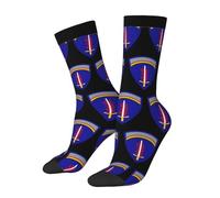 SEVEBJ United States Army Europe (USAREUR) Insignia Socks For Women Men Cushion Athletic Crew Socks Casual Wicking Socks White, 2 Noir-1, Taille unique