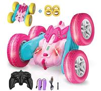 seveclotree Voiture Télécommandée Fille,4WD Voiture Telecommandé Tout Terrain 2,4GHz Radiocommandée RC Stunt Car,Jeux Extérieur Interieur Jouet Cadeau Fille 3 4 5 6 7 8 9 10 Ans