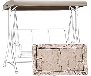 SEVEEZ Toit de Rechange pour Balancelle de Jardin, Imperméable en 210D Oxford Toile de Rechange pour Balancelle 2 Places 3 Places Pare-Soleil à Bascule Jardin Anti-UV