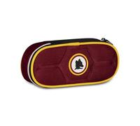 Seven AS Roma Porte-Stylo Scolaire de Football Rond Plus, Rouge, Trousse Ovale avec élastiques et Poche pour stylos, Crayons et Accessoires, école Moyenne et supérieure, garçon, Rouge, Moderne