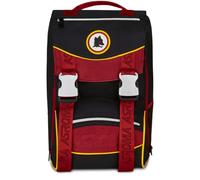 Seven AS Roma Sac à dos double compartiment extensible football, noir, grande capacité, dossier préformé, enfant, école primaire, Noir, Taglia unica, Décontracté