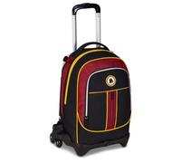 Seven AS Roma Trolley école Jack 3 roues, noir, sac à dos avec chariot détachable de 33 litres, pour école primaire et média, enfant, football, Noir, Taglia unica, Décontracté