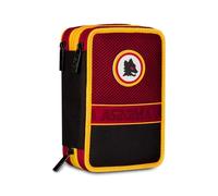 Seven AS Roma Trousse Scolaire 3 Fermetures éclair Football, Rouge, Porte-Stylo Triple Compartiment Complet avec Stylets, Crayons, Couleurs, école Primaire, Enfant, Rouge, Moderne