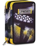 SEVEN Astuccio École 3 Zip GOLDEN PAINT Triplo Compartiment
