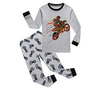 SEVEN BB Ensemble De Pyjamas Garçon Moto Pyjama Bébé Garçons Pyjama Coton Vêtement de Nuit 2 Pièces pour Enfnat 7 Ans