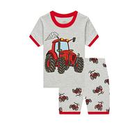 SEVEN BB Ensemble De Pyjamas Garçon Tracteur Été Manches Courtes Pyjama 100% Coton Vêtement de Nuit 2 Pièces pour Enfnat 12 Ans