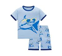 SEVEN BB Pyjama Garçon Requin Été Manches Courtes Coton Ensemble De Pyjamas Vêtement de Nuit 2 Pièces pour Enfnat 3 Ans