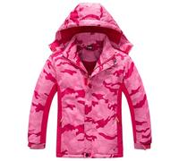 SEVEN BB Softshell Enfant Imperméable Veste Manteaux Fille Étoile Imprimée Blouson a Capuche Veste de Pluie Outdoor Sport Randonnée Ski Jacket 3-16 Ans