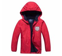 SEVEN BB Softshell Veste Enfant 3 en 1 Déperlante et Coupe-vent Jacket Garcon Blouson Imperméable Polaire Camo Veste de Pluie Outdoor Sport Randonnée Ski Rouge, 5-6 Ans