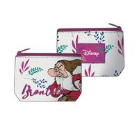 Seven Biancaneve et les 7 nains école porte-monnaie avec fermeture éclair, blanc, compartiment à pièces, accessoire fille et fille, Blanc, Taglia Unica