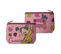 Seven Biancaneve et les 7 nains école porte-monnaie avec fermeture éclair, rose, compartiment à pièces, accessoire fille et fille, rose, Taglia Unica