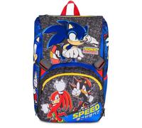 Seven Big Sonic Sac à dos d'école extensible, bleu, 24 l, extensible par fermeture éclair, poche avant, poche latérale porte-bouteille, école primaire, enfant