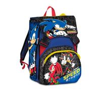 Seven Big Sonic Sac à dos d'école extensible, bleu, 24 l, extensible par fermeture éclair, poche avant, poche latérale porte-bouteille, école primaire, enfant