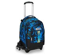Seven Cartable Detach Trolley Sac à Dos à Roulettes à Tirer pour Ecole Sport Loisirs 1ère Classe 3 en 1 avec Compartiment Bouteille d'Eau avec Petit Sac à Dos Enfant Multicolore, noir/bleu, Taille