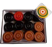 Seven Chakra Tree Carrom Board Lot de 24 pièces de monnaie en bois 1 percuteur utilisées dans le tournoi international de carrom 100 % original