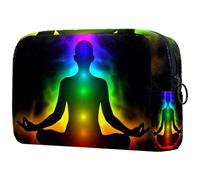 Seven Chakra Trousse de maquillage pour femme avec fermeture éclair, multicolore, 18.5x7.5x13cm/7.3x3x5.1in, Trousse de toilette