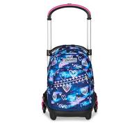Seven Chariot scolaire Flex 3 roues, violet fuchsia, sac à dos avec chariot amovible, 31 L, avec poche PC, poche gourde, multi-usages, école moyenne et supérieure, sac à dos fille