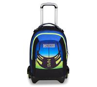 Seven Chariot scolaire Jack 3 roues Detach Nuanced, bleu jaune, sac à dos avec chariot détachable de 37 litres, poche gourde, sac à dos amovible, multi-usage et spacieux, pour l'école primaire et les