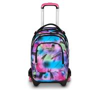 Seven Chariot scolaire Jack 3 roues Detach Write Down, Fuchsia bleu clair, sac à dos avec chariot détachable de 37 litres, poche gourde, sac à dos amovible, multi-usage et spacieux, pour l'école