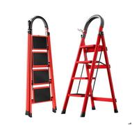 Seven Comfort Escabeau - 4 marches - Acier - 61×45×118cm(L-L-H)-Charge maximale 150 kg - équipée d'un clip