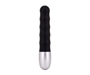 Seven Creations Black Discretion Ribbed Vibrator
