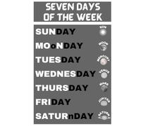 SEVEN DAYS OF THE WEEK: agenda, notebook, planner, organizer, journal, diary, memories, funny gift for family, friends and coworkers