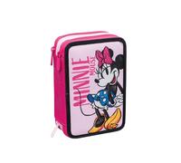 Seven Disney - Minnie, Rose, Triple Compartiment, avec Crayons, marqueurs, Couleurs, Accessoires Sac à Dos, élémentaires, Moyens, Rose, Taglia Unica, Moderne