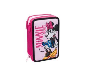 Seven Disney - Minnie, Rose, Triple Compartiment, avec Crayons, marqueurs, Couleurs, Accessoires Sac à Dos, élémentaires, Moyens, Rose, Taglia Unica, Moderne