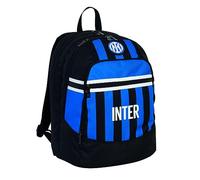 Seven F.C. Inter Sac à dos scolaire avancé, Football - FOOTBALL GENIUS, noir bleu, avec poche porte-bouteille, sac à dos école primaire et moyenne, enfants garçons, Noir, Taglia unica, Décontracté