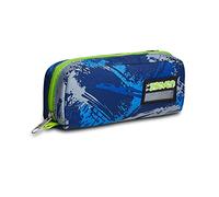 Seven Federmäppchen, Mäppchen, Federtasche für Schreibwaren, Mädchen & Jungen, Schule und Gymnasium, Adolescent, Mehrfarbig, Bleu foncé/Vert, 21 Centimeters, Porte-Stylo