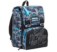 Seven Foldable Backpack, Handwritten, Turquoise, Double Compartment, School & Travel