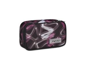 Seven Freethink Girl Trousse d'école Quick Case, Noir et Rose, Porte-Stylo Complet avec Stylets, Crayons, Couleurs, Accessoires Sac à Dos, élémentaires, Moyens, Fille, Fuchsia, Taglia Unica, Moderne
