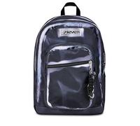 Seven FREETHINK Sac à dos d'école, double compartiment, noir, 34 l, multifonction, poche avant, poche latérale porte-bouteille, compartiment intérieur pour PC, école moyenne et supérieure, enfants