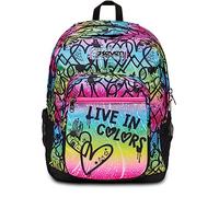 Seven Freethink Sac à dos d'école secondaire pour fille, 34 l, double compartiment, poche PC et gourde, vert, Unique, Décontracté