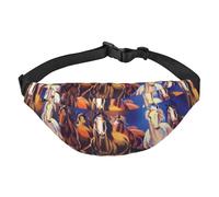 Seven Horse Painting in Vaastu Horses Fanny Pack Sacs à bandoulière pour Hommes et Femmes, Sac de Ceinture, Sac de Taille pour la Course à Pied, la randonnée, Le Sport