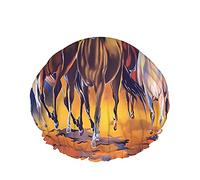 Seven Horse Peinture Bonnets de douche Symbole Succès Puissance Animal Courir Sauvage Vitesse Femmes Réutilisable Double Couche Couverture De Cheveux Doux Chapeau De Douche Pour Toutes Les Longueurs
