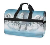 Seven Horses - Sac de sport surdimensionné avec compartiment à chaussures pour homme, femme, garçon, fille, adolescent, pour la nuit, le week-end, le yoga, l'entraînement, #02, Taille unique, Mode