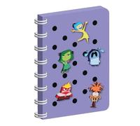 Seven Inside Out 2 Cahier à anneaux en format A5, lilas, couverture personnalisable avec patch personnages Seven Inside Out 2, cahier scolaire et loisirs, enfant et fille, lilas, Taglia Unica