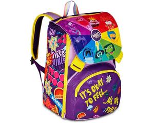 Seven Inside Out 2 Sac à dos double compartiment extensible, violet, grande capacité, dossier préformé, sac à dos scolaire primaire et moyenne, fille, aubergine, Taglia unica, Moderne