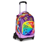 Seven Inside Out 2 Trolley école Jack 3 roues, violet, 3 en 1, sac à dos triple usage avec chariot détachable, 33 L, école primaire, fille, aubergine, Taglia unica, Moderne