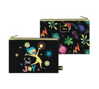 Seven Inside Out Lot de 2 pochettes avec fermeture éclair, noir, sachet pour cosmétiques et articles personnels, accessoire voyage et loisirs, fille, Noir , Taglia Unica